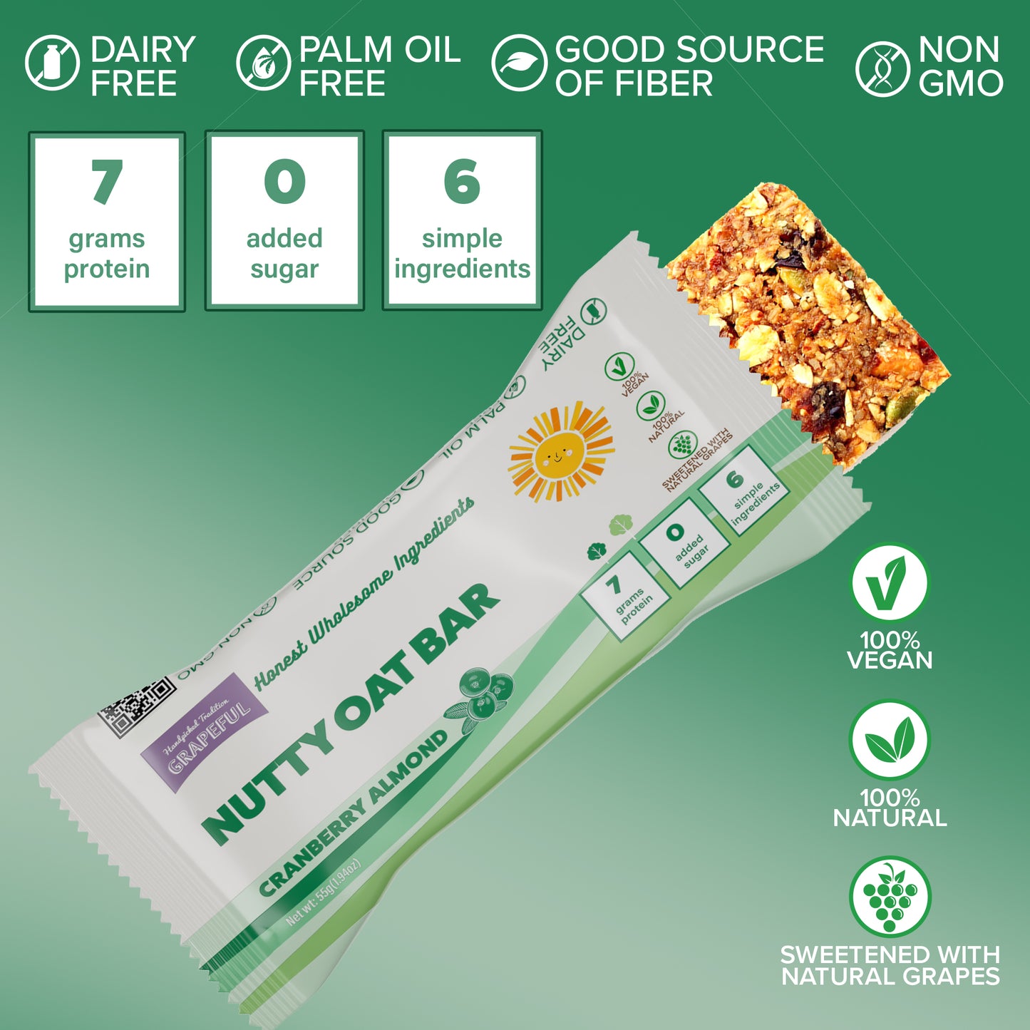 Nutty Oat Bar | Cranberry Almond